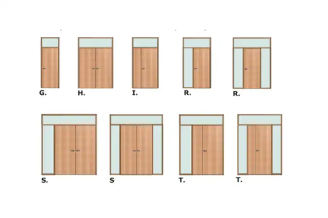 selection of different door configurations