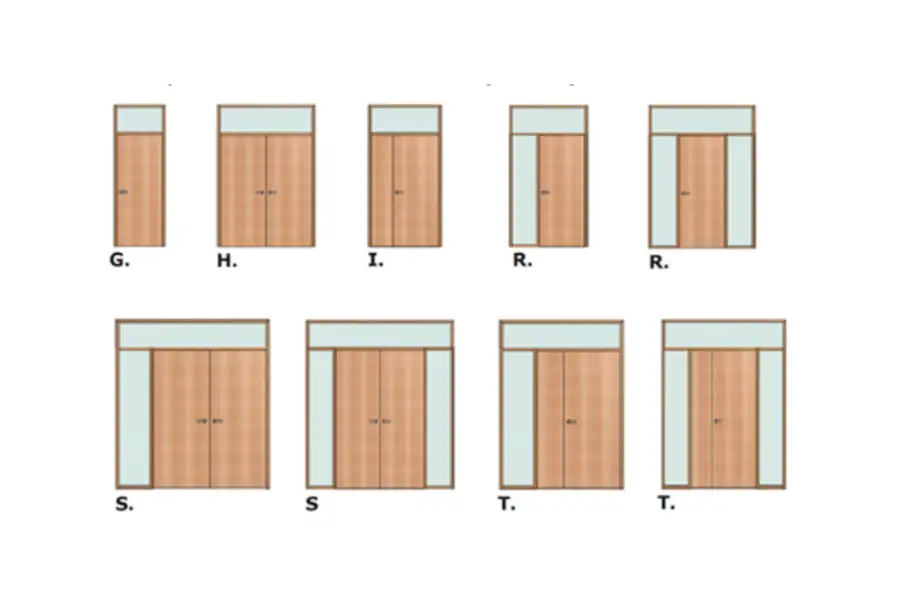 selection of different door configurations