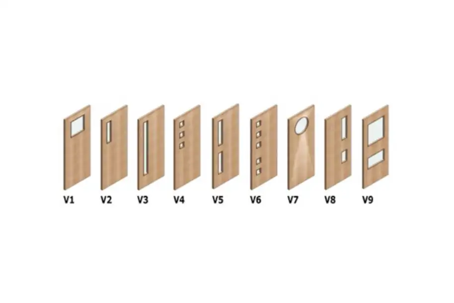 selection of different doors with vision panels